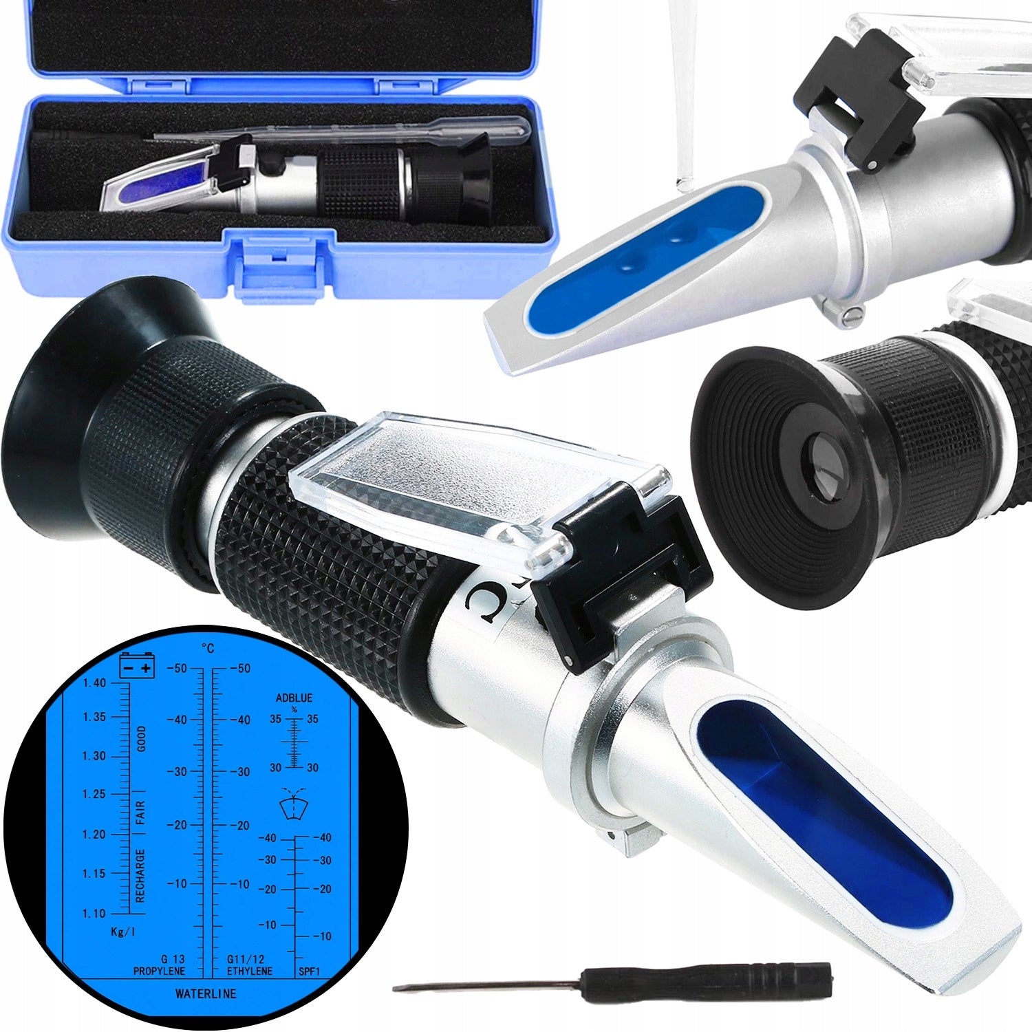 REFRACTOMETER 5in1 COOLANT TESTER ELECTROLYTE UREA GLYCOMETER ATC