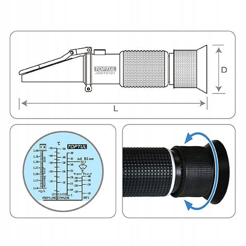 REFRACTOMETER TESTER 4in1 ELECTROLYTE COOLANT GLYCOMETER AREOMETER Batteries included no