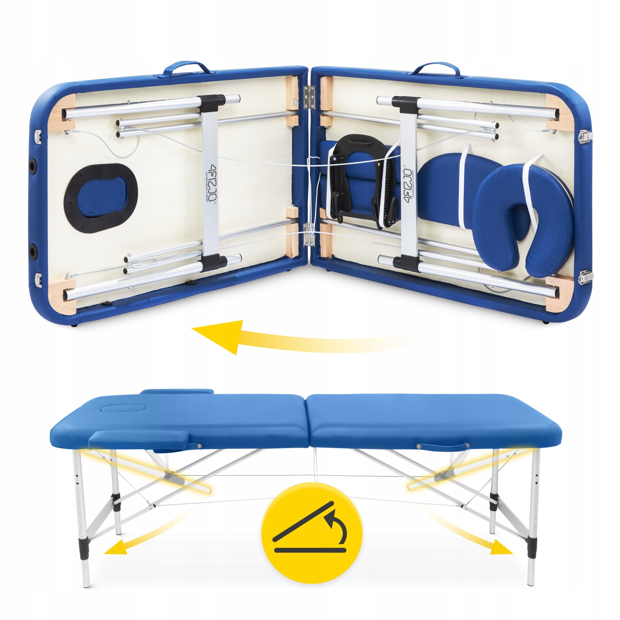 REHABILITATION MASSAGE TABLE FOLDING ALUMINUM PORTABLE BED COVER Authorized representative 4FIZJO Group Sp. z o.o.