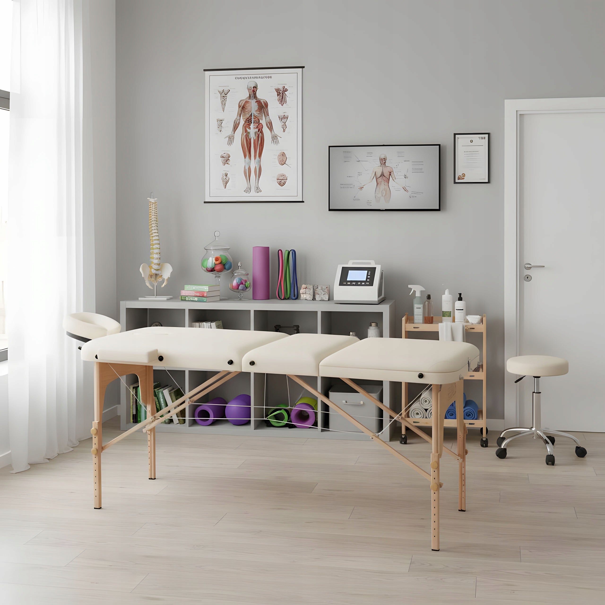 REHABILITATION MASSAGE TABLE FOLDING BED TABLE 3 SEGMENTS Frame material aluminum