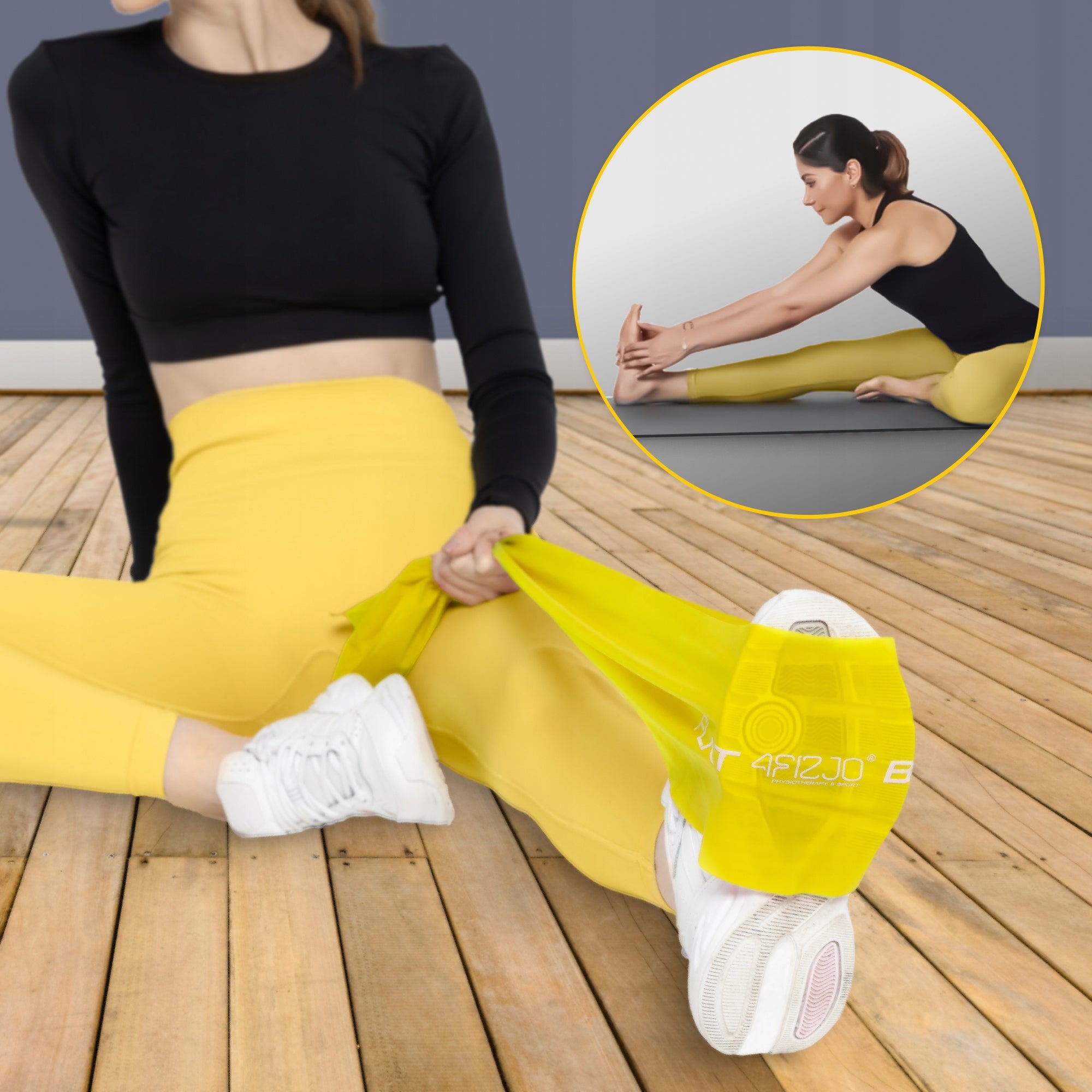 REHABILITATION RESISTANCE RUBBER TAPE FOR FITNESS EXERCISES FLAT BAND 2M RESISTANCE 1/7 Width 150 mm