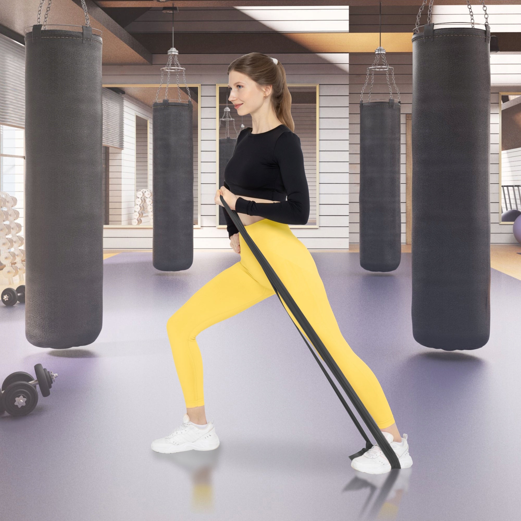 REHABILITATION RESISTANCE RUBBER TAPE FOR FITNESS EXERCISES FLAT BAND 2M RESISTANCE 5/7 Length 200 cm