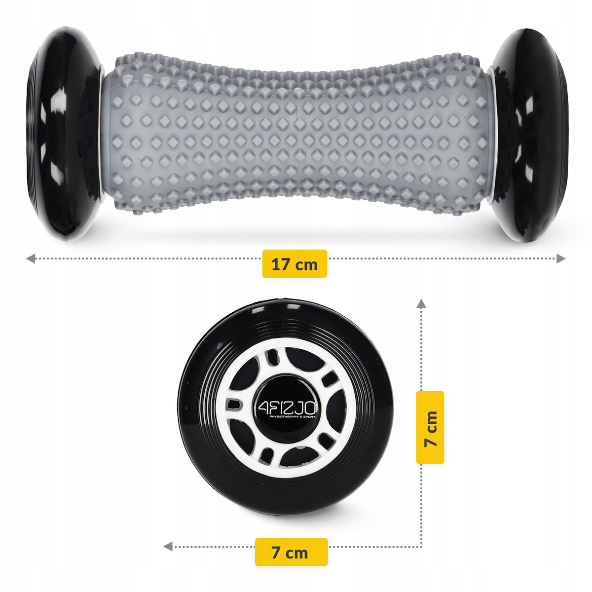 REHABILITATION ROLLER FOR ROLLER MASSAGE WITH PROJECTIONS CIRCLES SELF-MASSAGE SPIKE Brand 4FIZJO