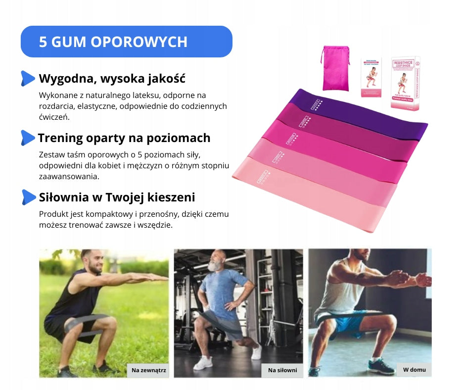 REHABILITATION RUBBER TAPE FOR EXERCISE AND FITNESS BAND RESISTANCE PINK Manufacturer code TAŚMY GUMY DO ĆWICZEŃ SIŁOWNIA FITNESS OPOR
