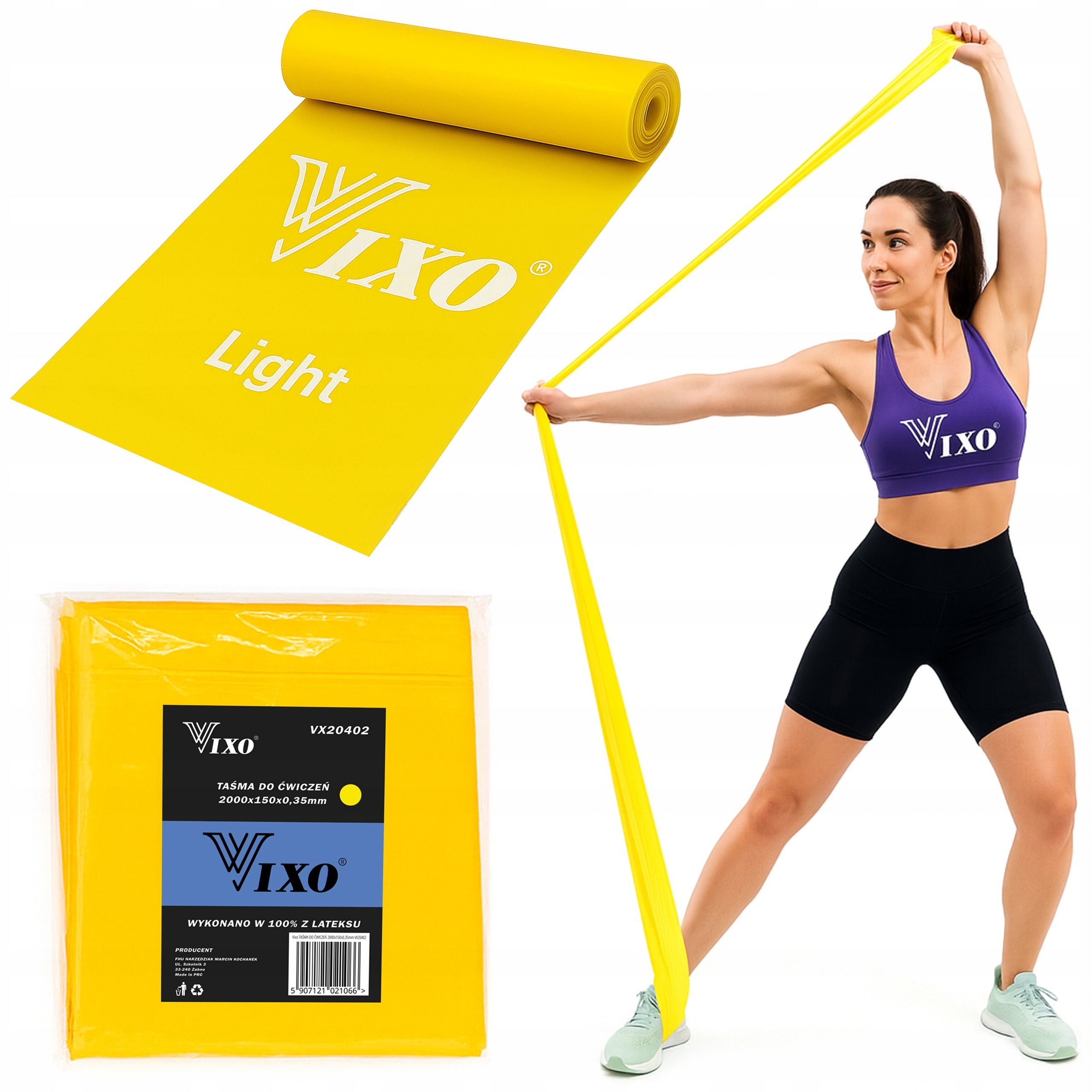 REHABILITATION RUBBER TAPE FOR FITNESS EXERCISES LATEX FLAT BAND 2M 7-10KG