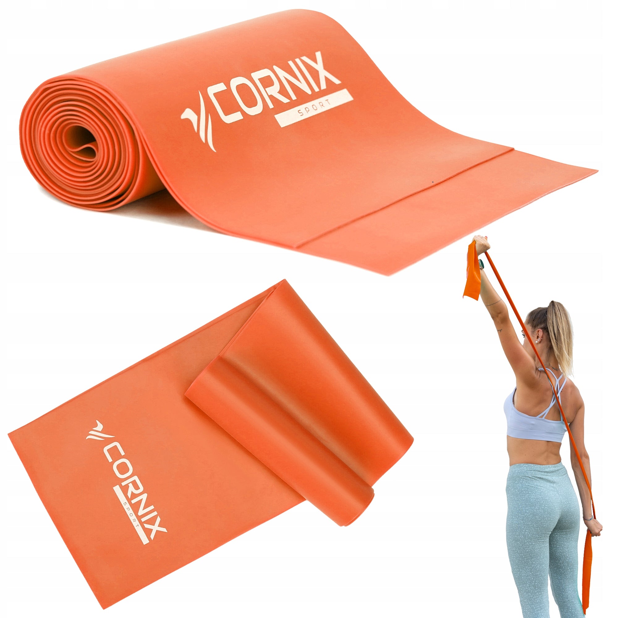 REHABILITATION TAPE CORNIX 3 kg RESISTANCE RUBBER FLAT BAND STRONG FOR EXERCISE Model CORNIX FLAT BAND 0.25 mm XR-0246