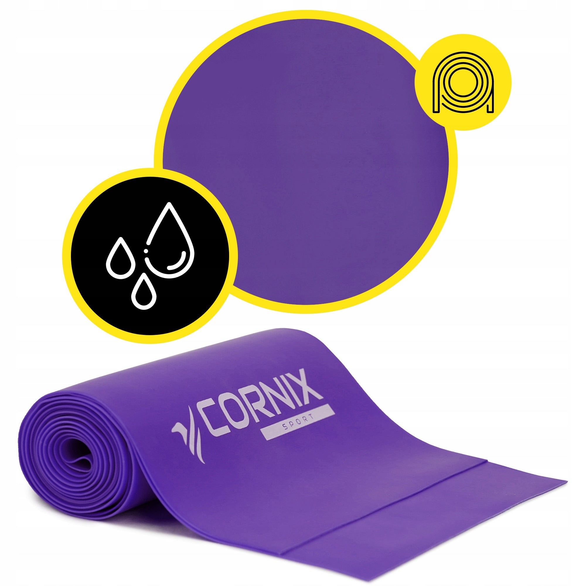 REHABILITATION TAPE CORNIX 4 kg RESISTANCE RUBBER FLAT BAND STRONG FOR Exercise Color purple