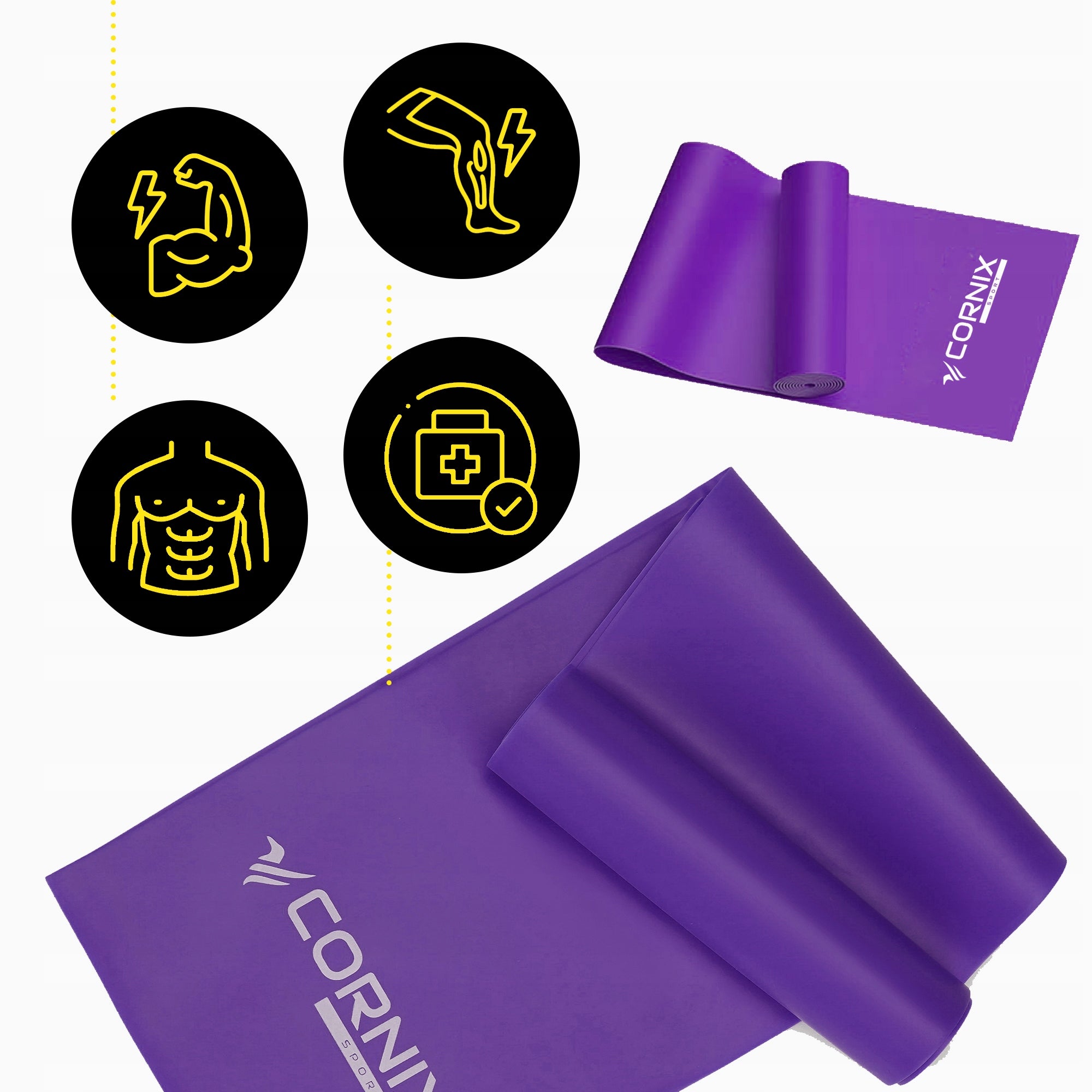 REHABILITATION TAPE CORNIX 4 kg RESISTANCE RUBBER FLAT BAND STRONG FOR Exercise Length 200 cm