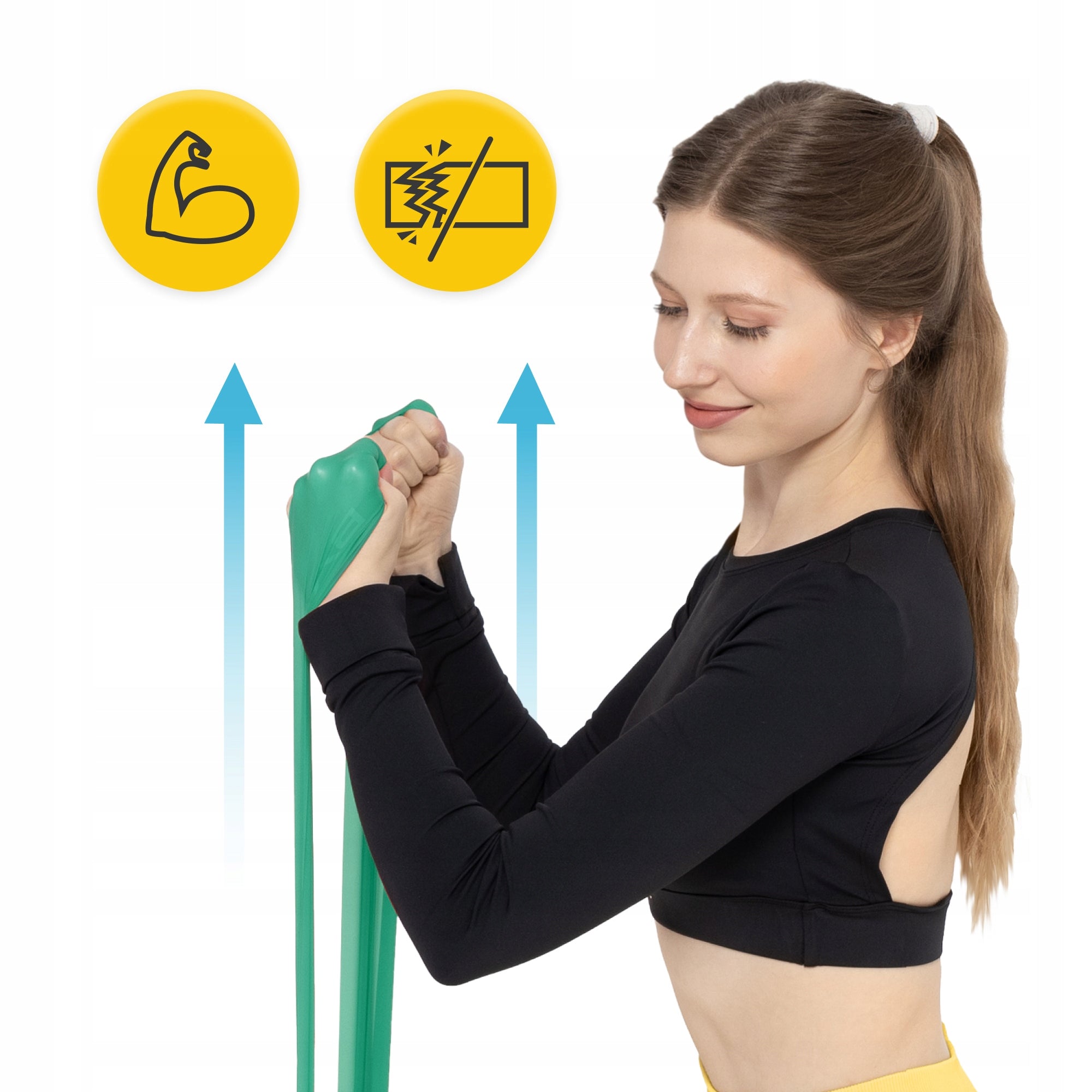 REHABILITATION TAPE FITNESS STRETCHING EXERCISE FLAT BAND 2M RESISTANCE 3/7 Manufacturer code Taśma do rehabilitacji FLAT BAND 5-8 kg