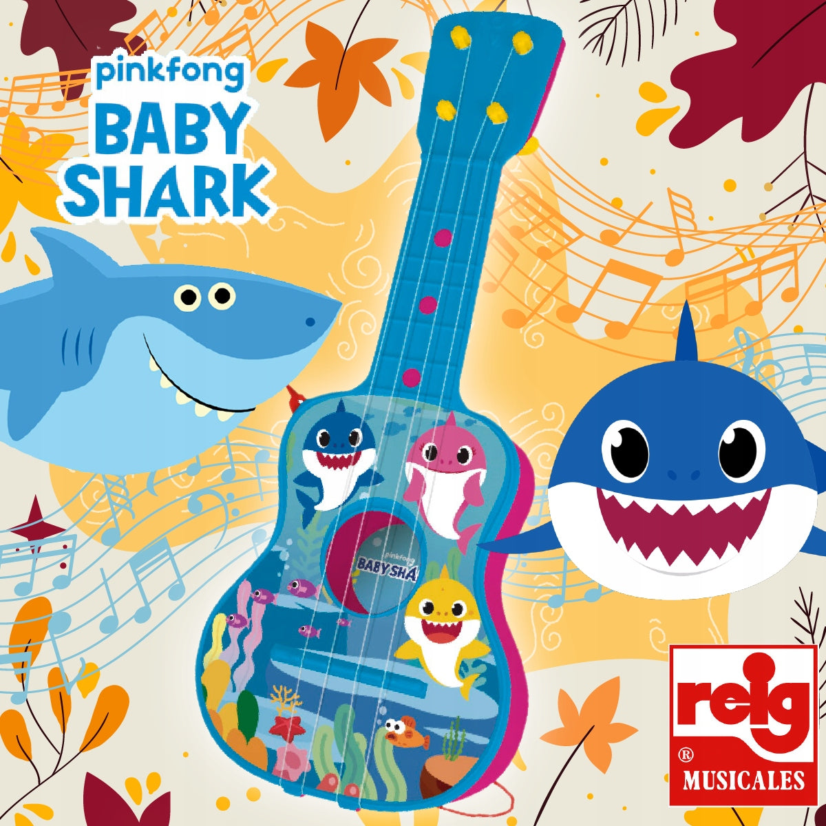 Kūdikių gitara Reig Baby Shark, mėlyna