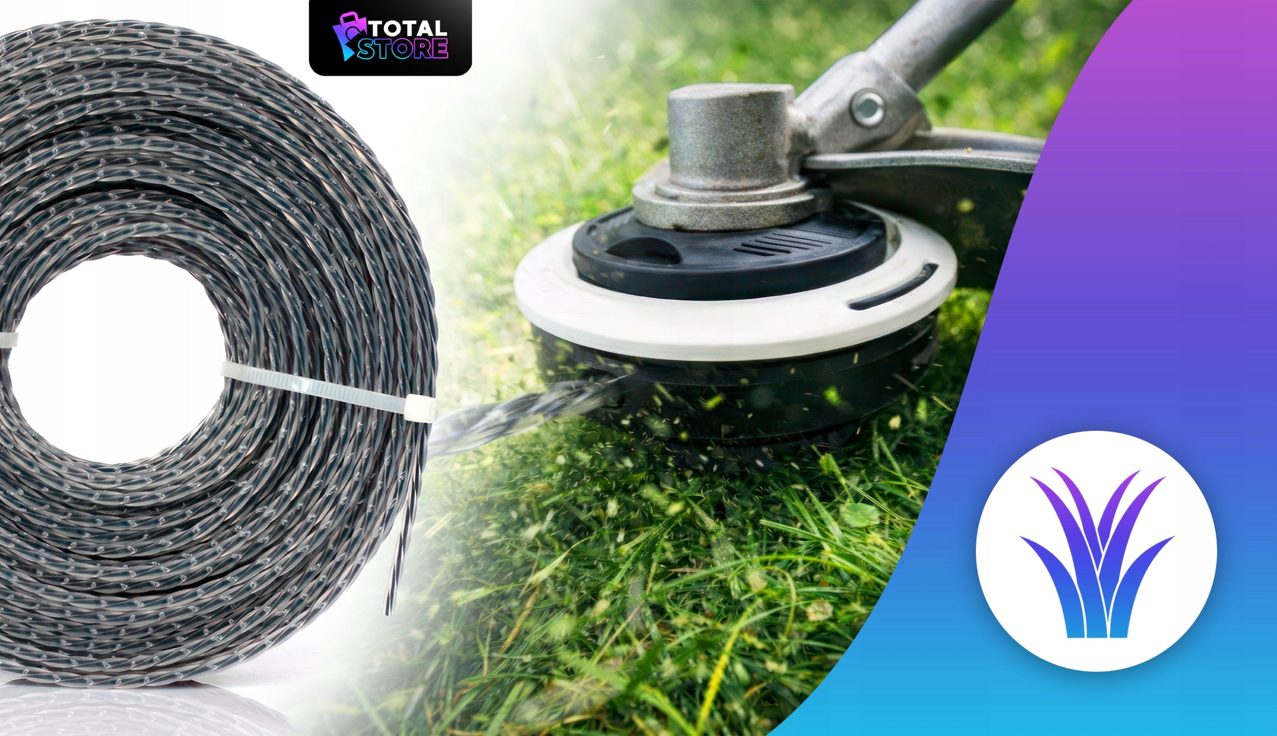 REINFORCED CUTTING LINE 2,4mm 50M TWISTED FOR GRASS CUTTER SCYTHE Brand totalstore