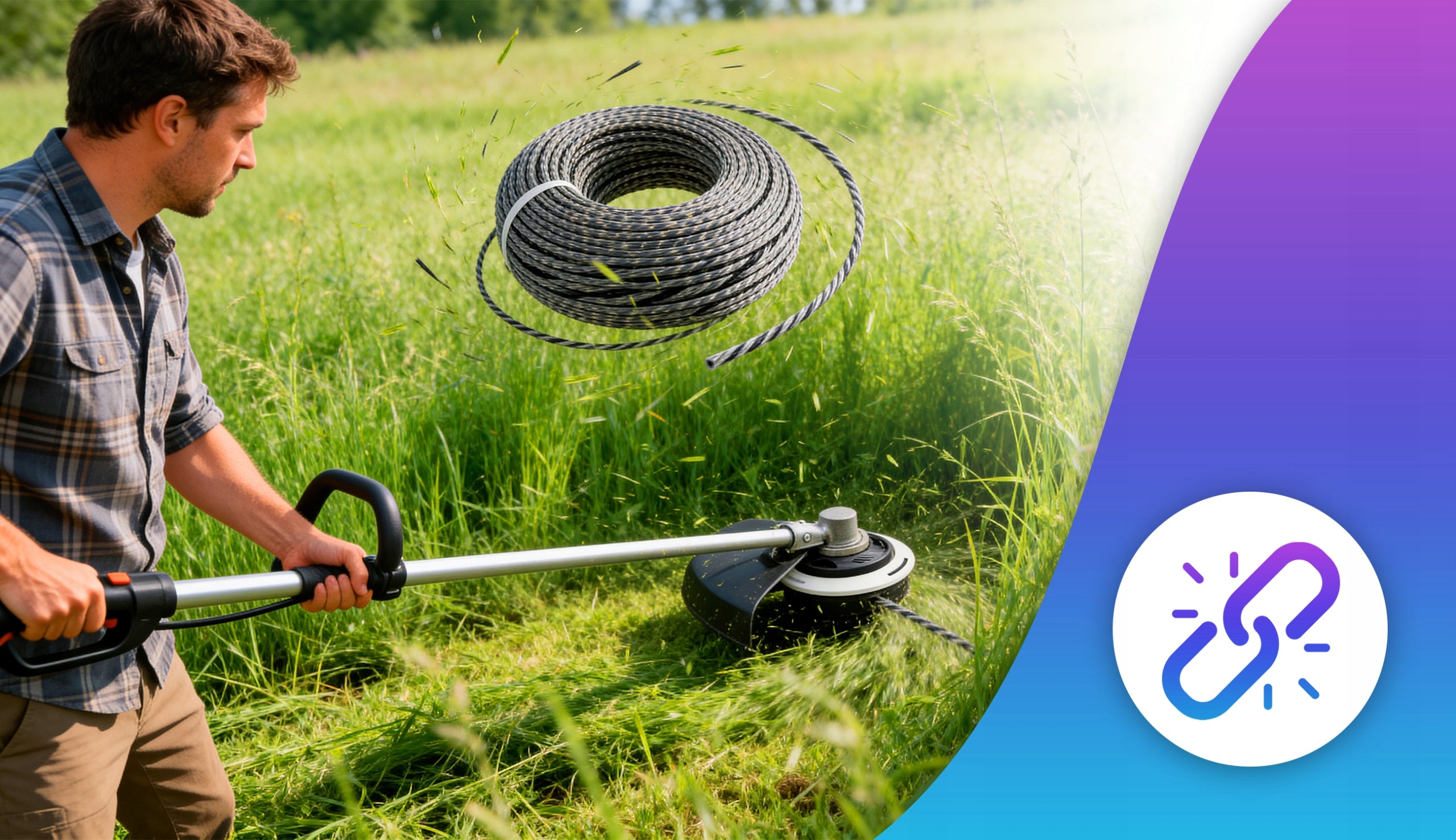REINFORCED CUTTING LINE 2,4mm 50M TWISTED FOR GRASS CUTTER SCYTHE Manufacturer code ŻYŁKA DO KOSZENIA ZBROJONA totalstore 2,4/50m