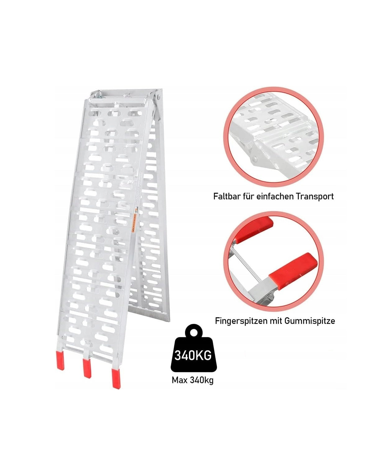 REINFORCED RAMP OVERRUN FOLDING 340kg ALUMINUM 228cm Manufacturer code AA01468