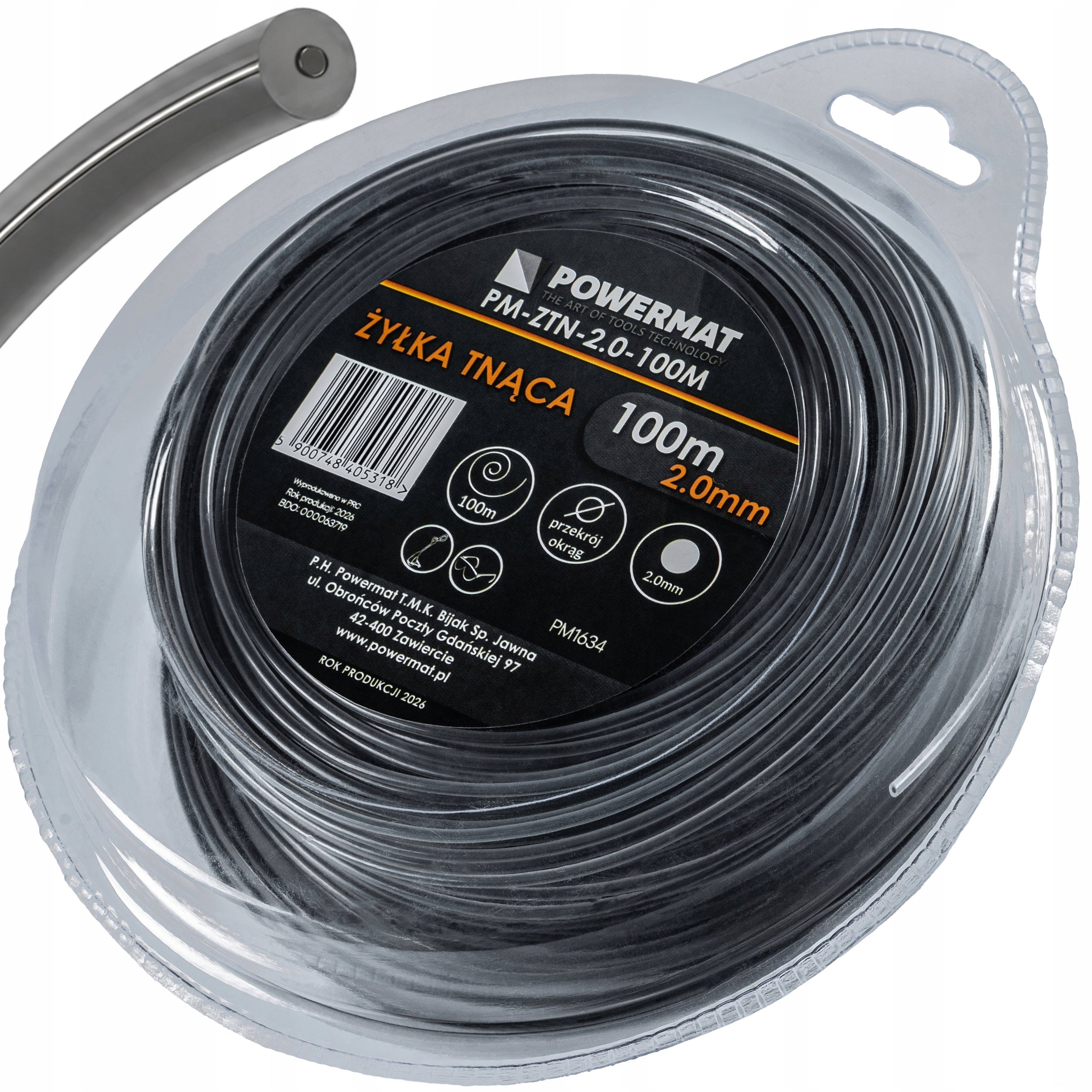 REINFORCED ROUND LINE 2.0MM 100M FOR GRASS TRIMMER