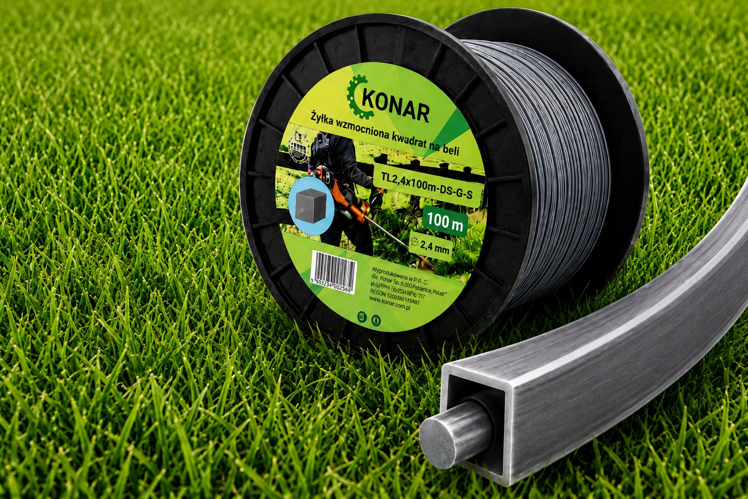 REINFORCED SCYTHE LINE WITH WIRE 2,4MM 100M REINFORCED Diameter 2.4 mm