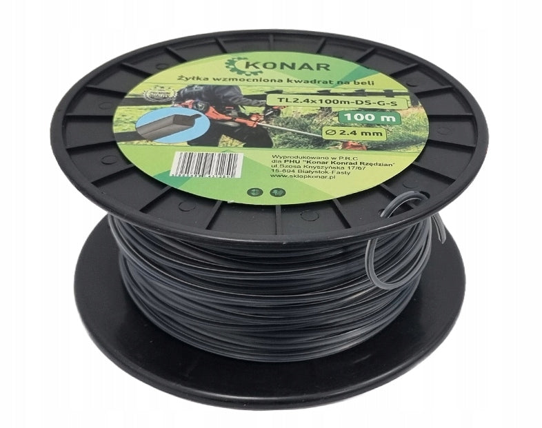 REINFORCED SCYTHE LINE WITH WIRE 2,4MM 100M REINFORCED Type trimmer line