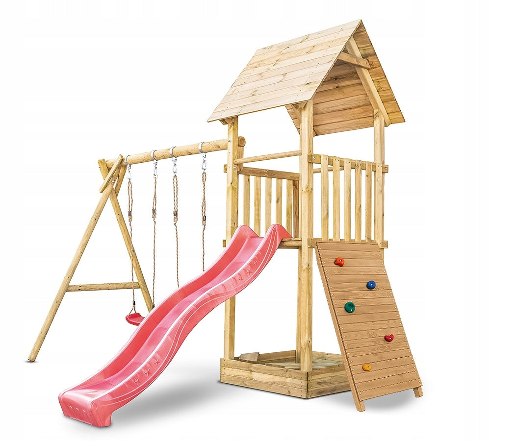 REINFORCED Tower Square toys Alex sandbox, slide, swing and wall XL Manufacturer code ALEX KPL I ŚCIANKĄ