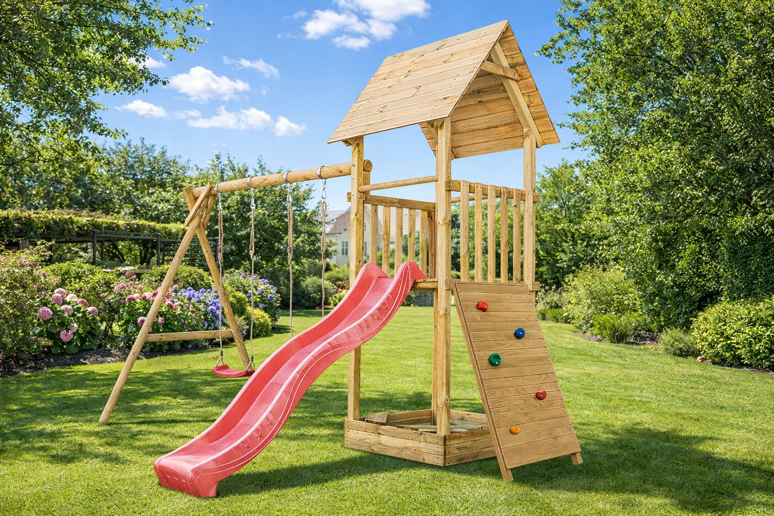 REINFORCED Tower Square toys Alex sandbox, slide, swing and wall XL Packaging status original