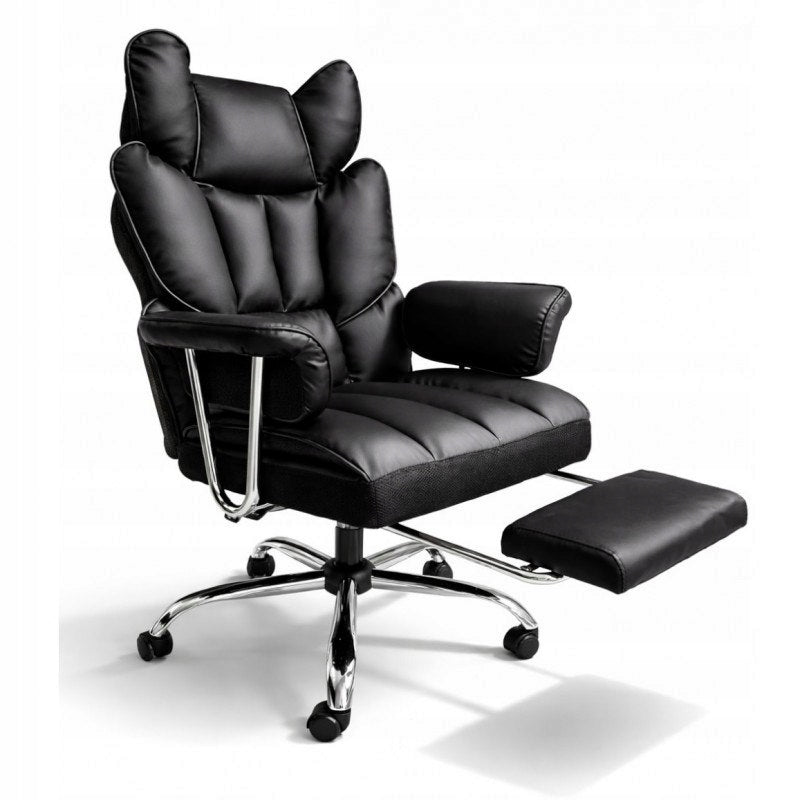 RELAX PRO swivel office chair with footrest - eco-leather black KO50CZ Brand Ecarla