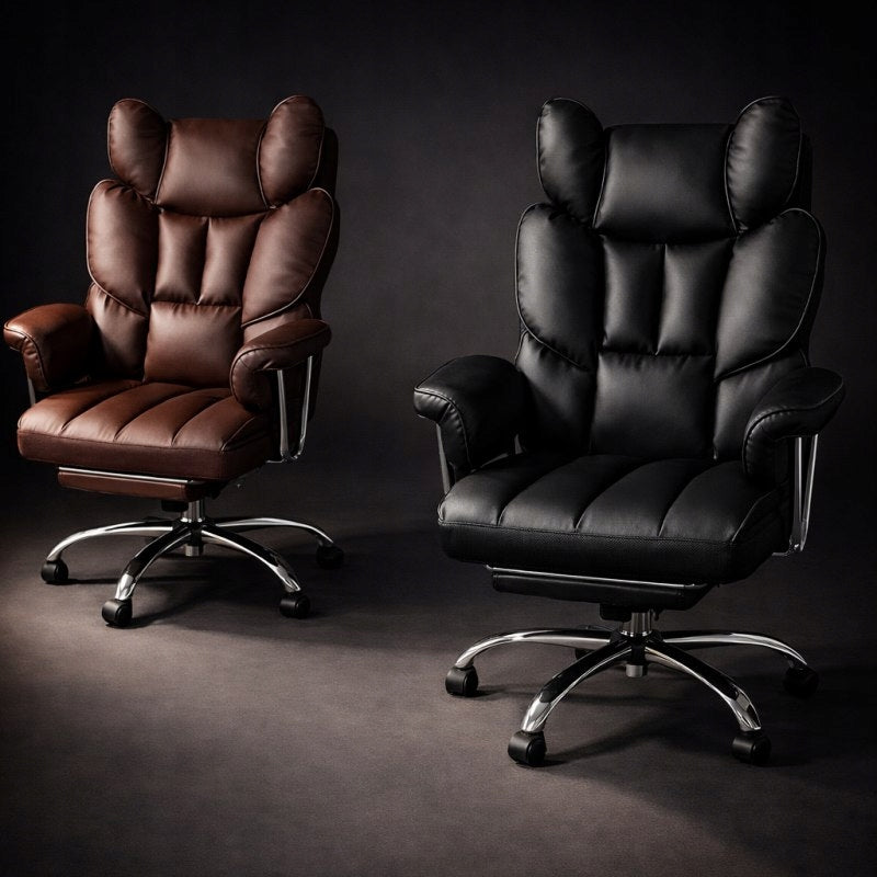 RELAX PRO swivel office chair with footrest - eco-leather black KO50CZ Packaging status original