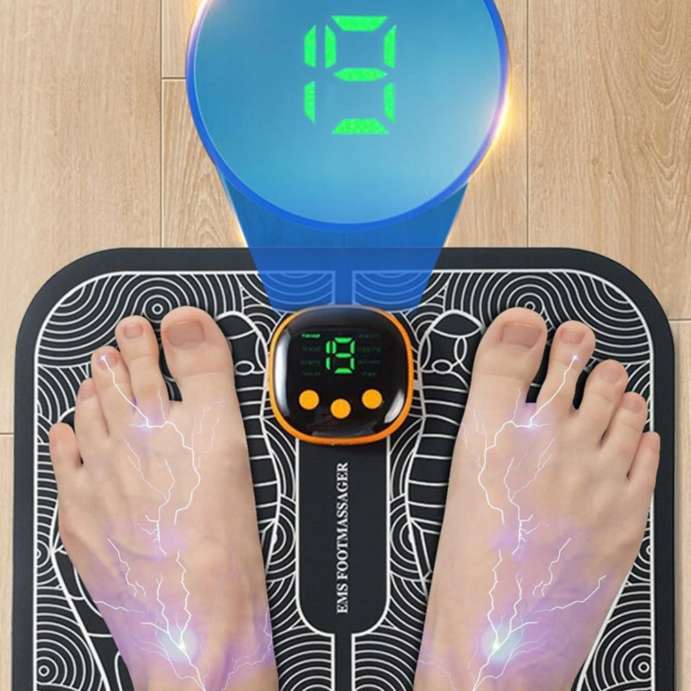 RELIEF FROM NEUROPATHY AND PLANTAR FASCIITIS WITH THE EMS MASSAGER Model MASAŻER STÓP EMS MATA pilot LCD