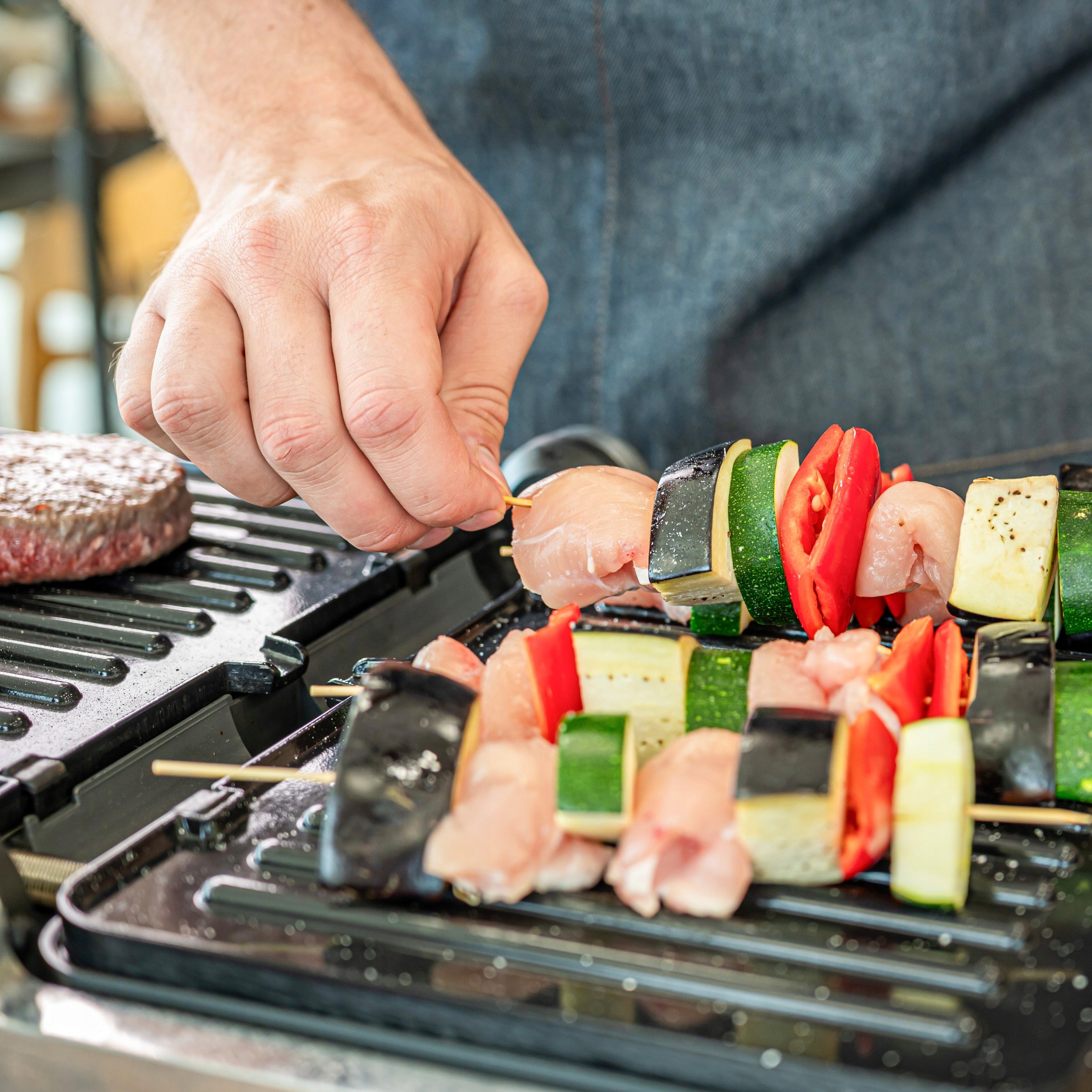 REMOSKA MARIA Electric contact grill, temperature control, 2200 W Grill type barbecue contact panini folding