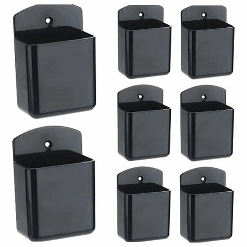 REMOTE CONTROL HOLDER SELF ADHESIVE BLACK FOR WALL SET OF 8 PIECES FOR HOME