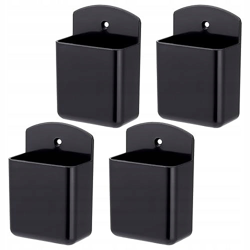 REMOTE CONTROL HOLDER SELF ADHESIVE WALL ORGANIZER BLACK 4 PCS. steel