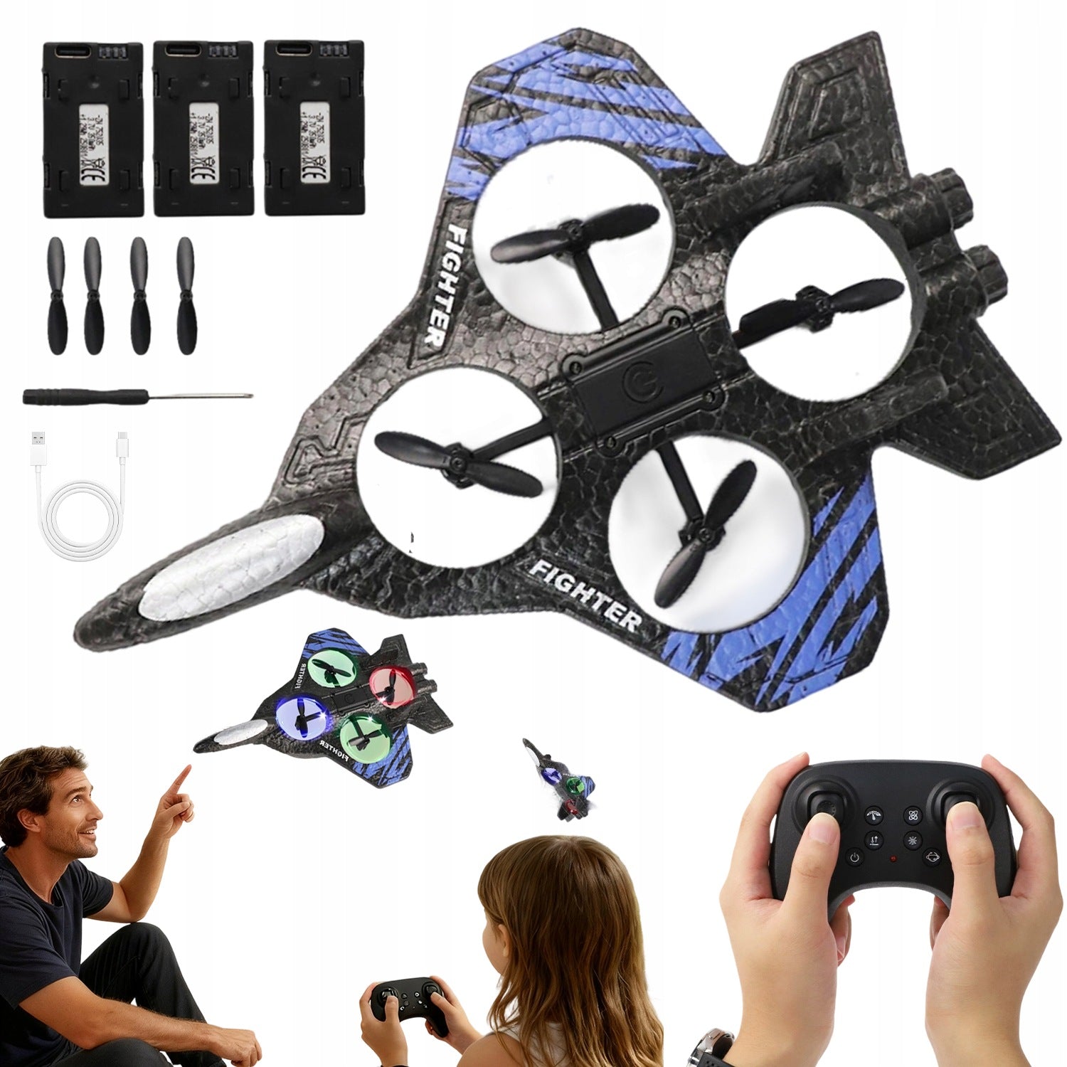 REMOTE CONTROLLED AIRPLANE WITH LED LIGHTS FOR BEGINNERS FOR KIDS