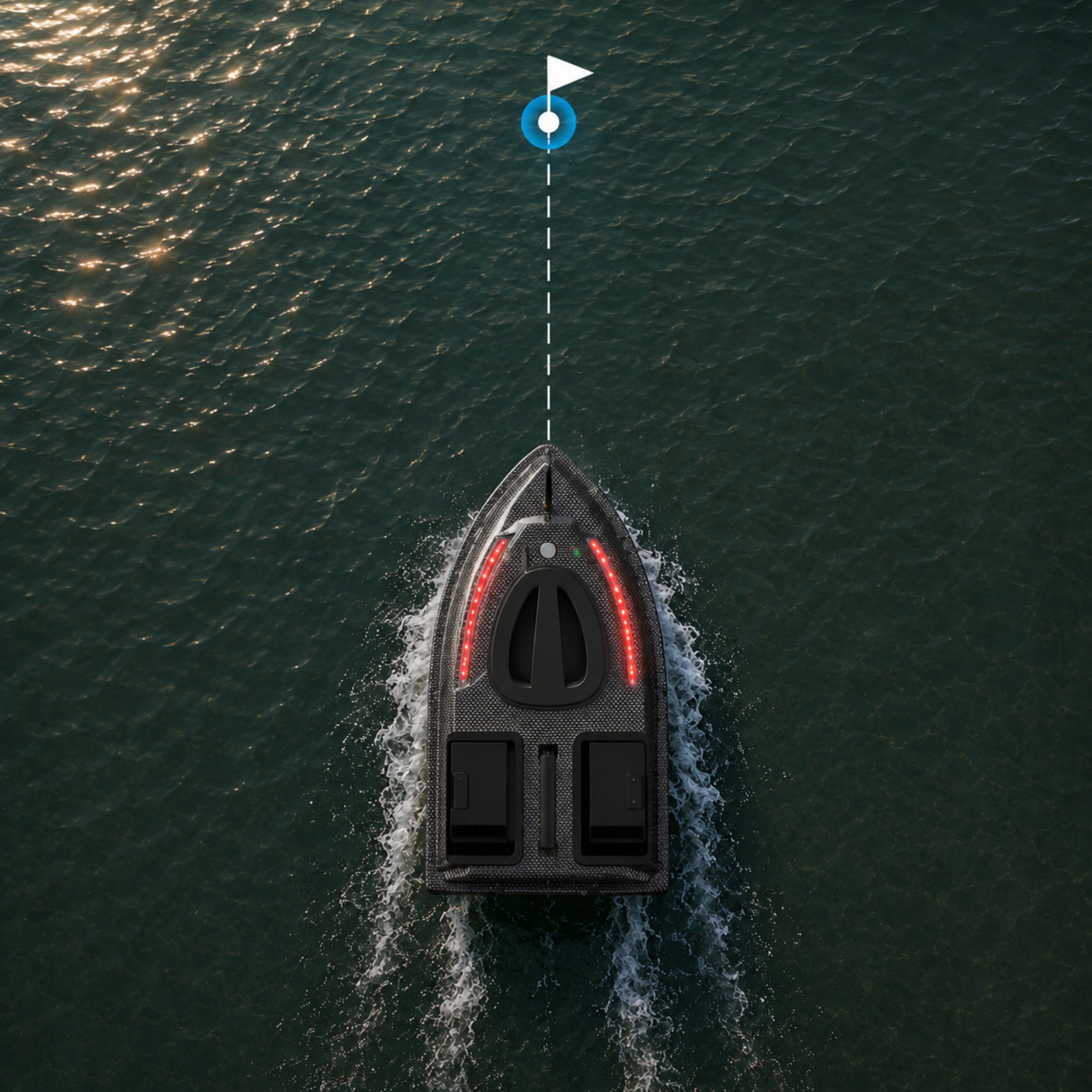 REMOTE CONTROLLED BAIT BOAT 2 FEEDERS BOAT GPS FLYTEC V900 5,4 KM/H Model V900