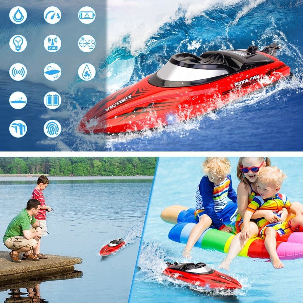 REMOTE CONTROLLED BOAT RC 2.4GHZ RANGE 100M WATERPROOF LED BEACH Brand Pan i Pani Gadżet