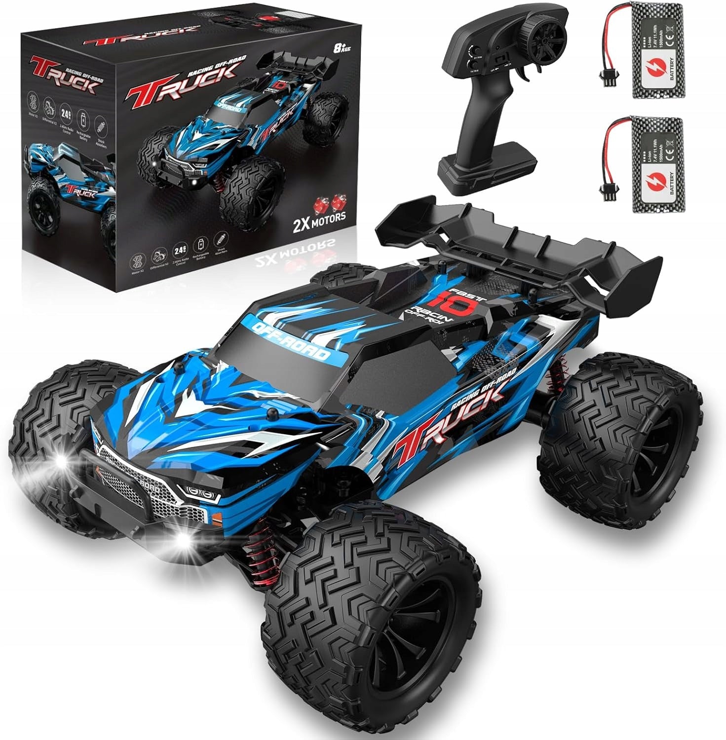 REMOTE CONTROLLED CAR 1:16 4WD MONSTER 40 KM/H BLUE EAN (GTIN) 5901347380693