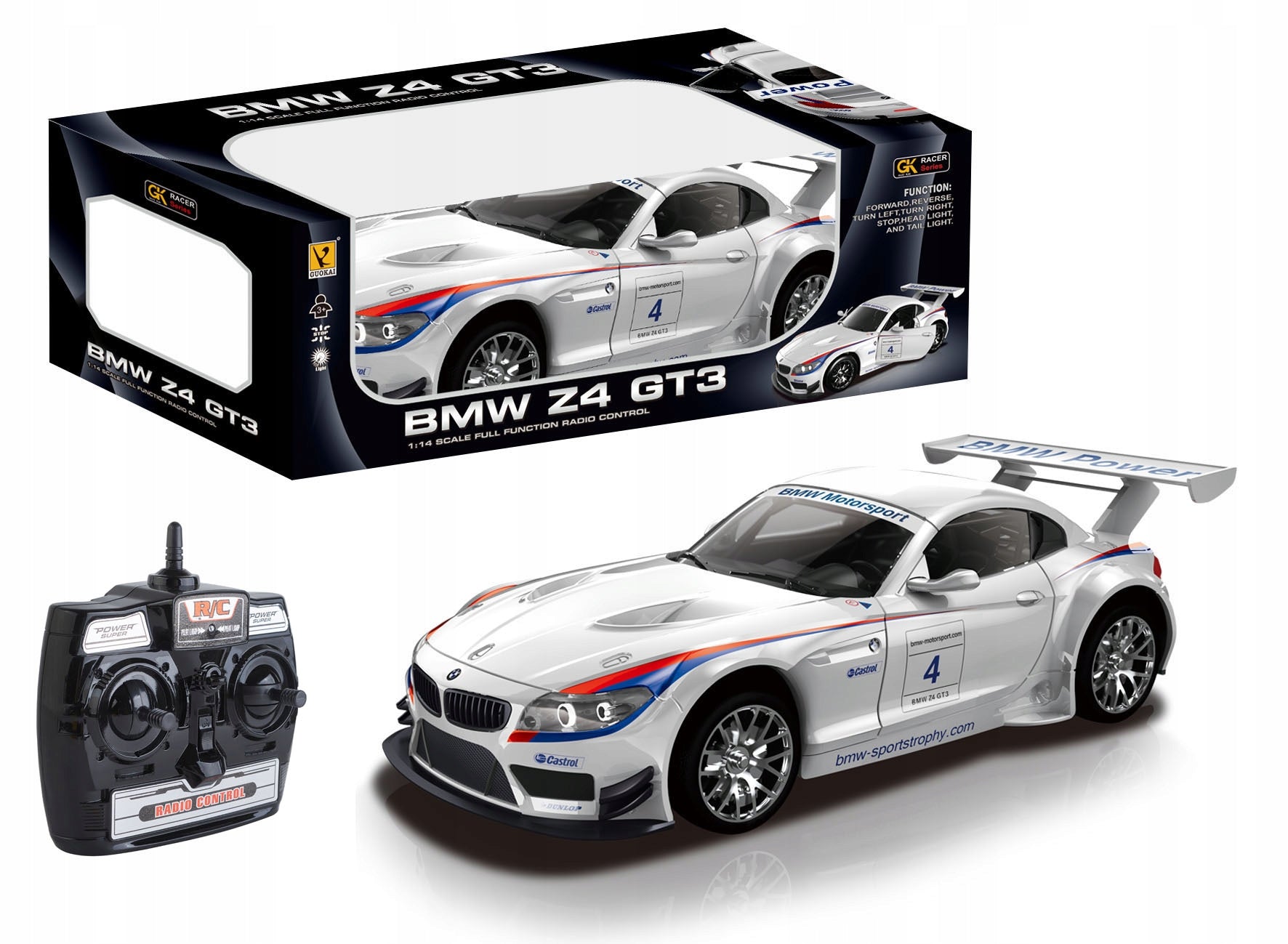 REMOTE CONTROLLED CAR AUTO RC FOR REMOTE CONTROL BMW Z4 1:14 WHITE COIL