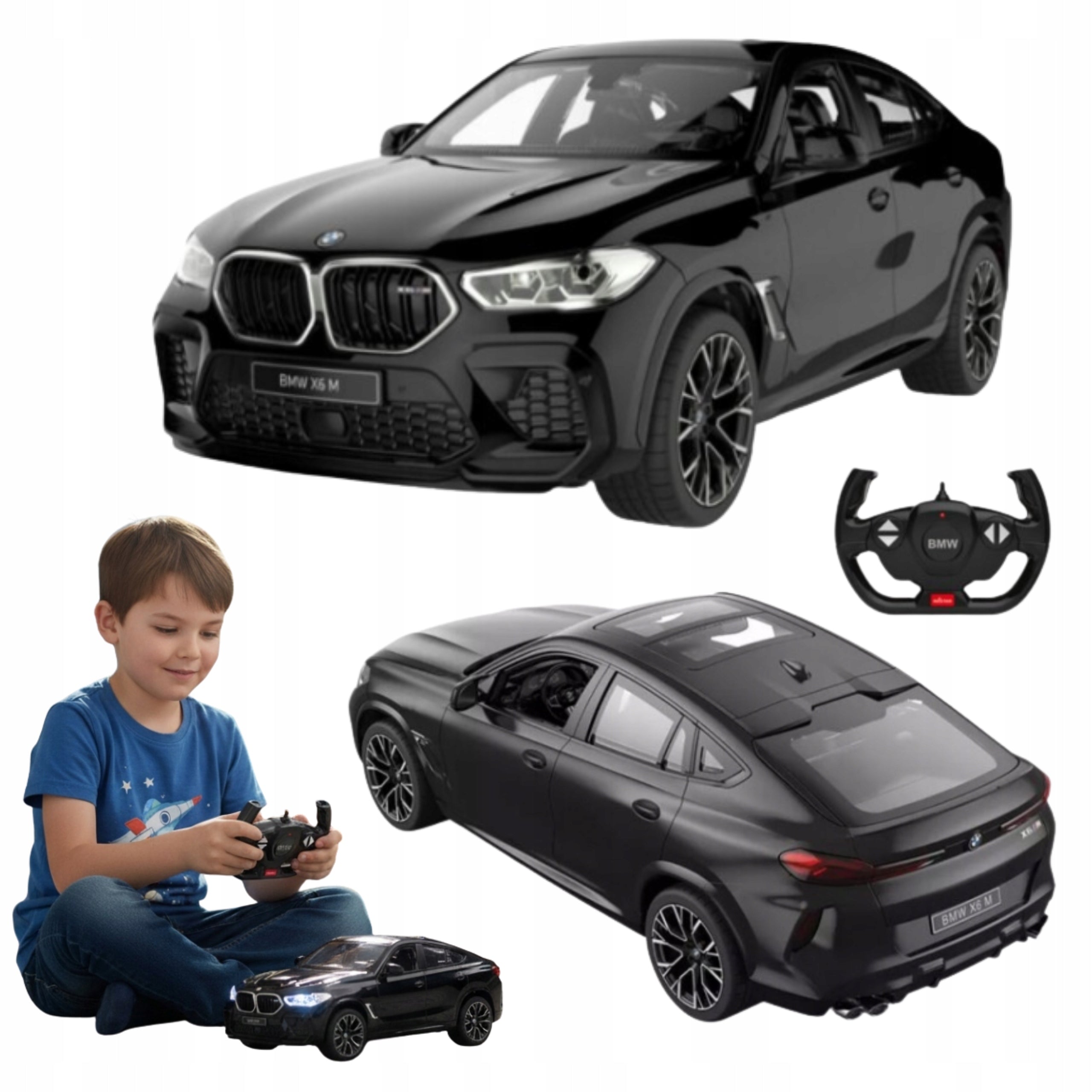REMOTE CONTROLLED CAR AUTO RC REMOTE CONTROL BMW X6 M 1:14 LED VEHICLE BLACK