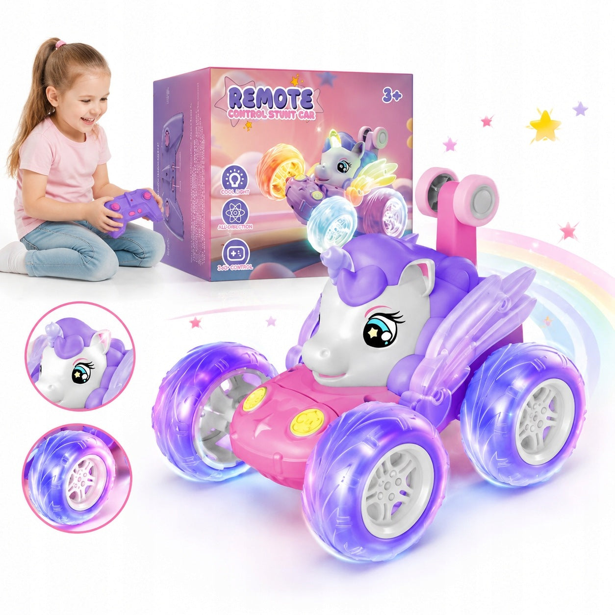 REMOTE CONTROLLED CAR FOR CHILDREN UNICORN 360°