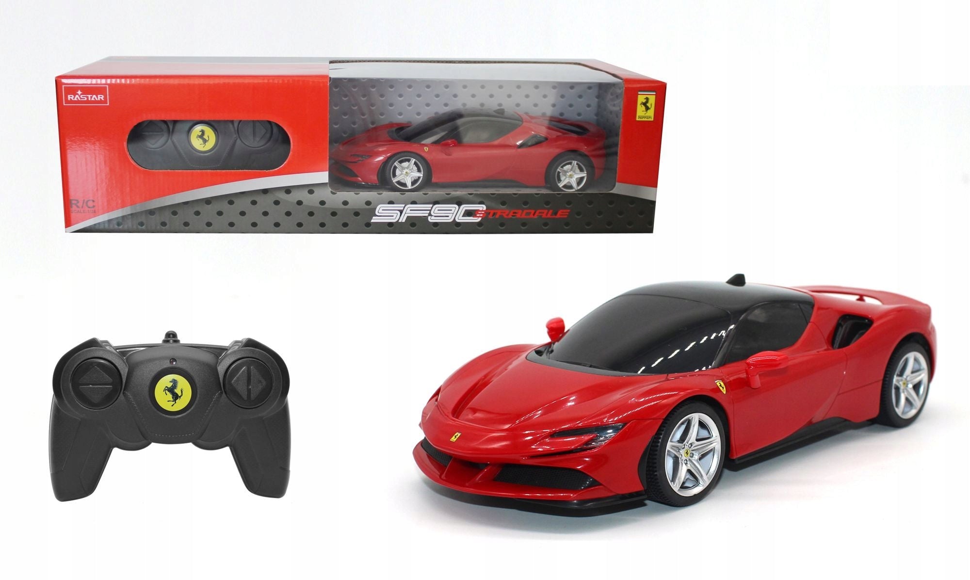 REMOTE CONTROLLED CAR FOR REMOTE CONTROL AUTO FERRARI RED 1:24 RC COIL Packaging status original