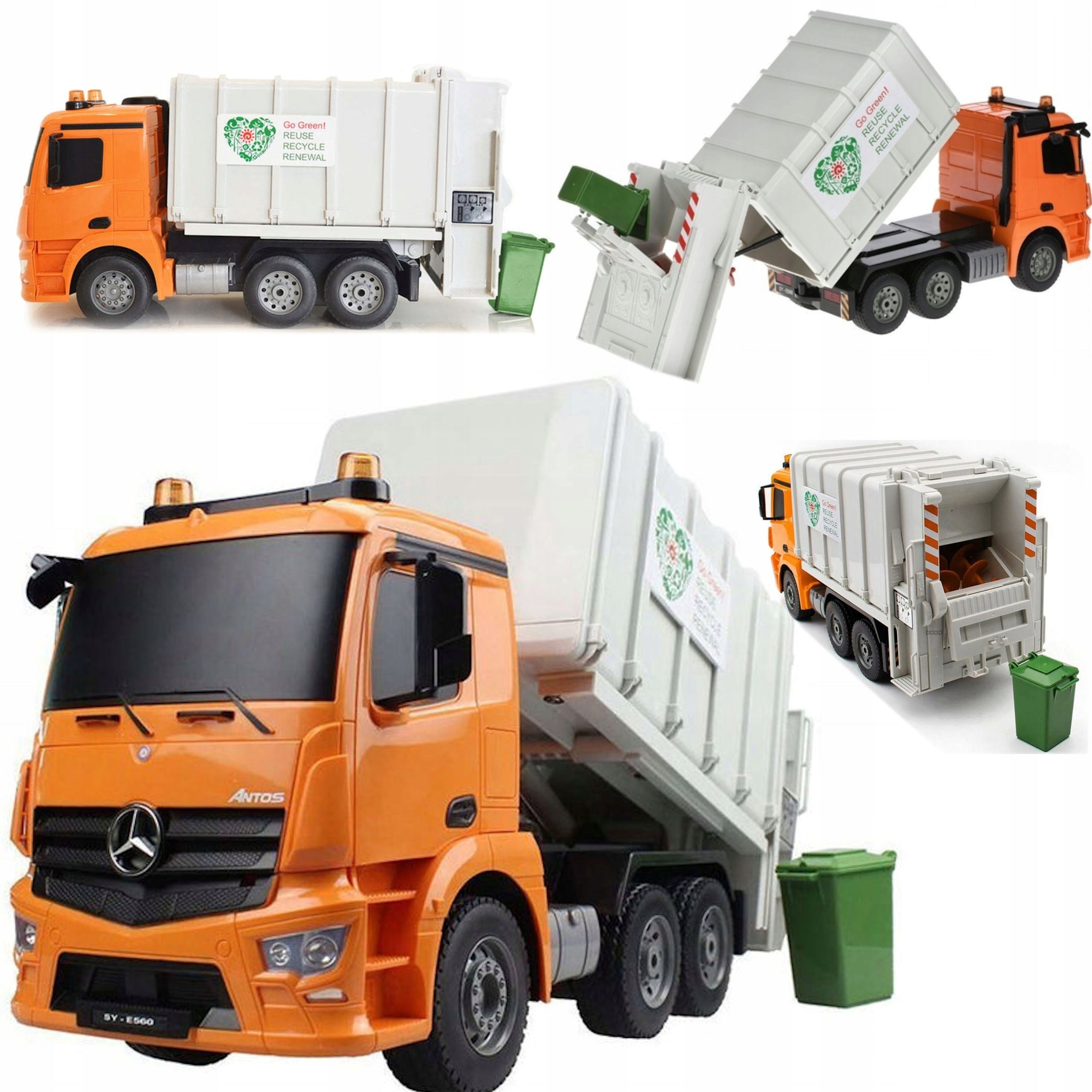 REMOTE CONTROLLED CAR MERCEDES GARBAGE TRUCK AUTO RC REMOTE CONTROL LED VEHICLE