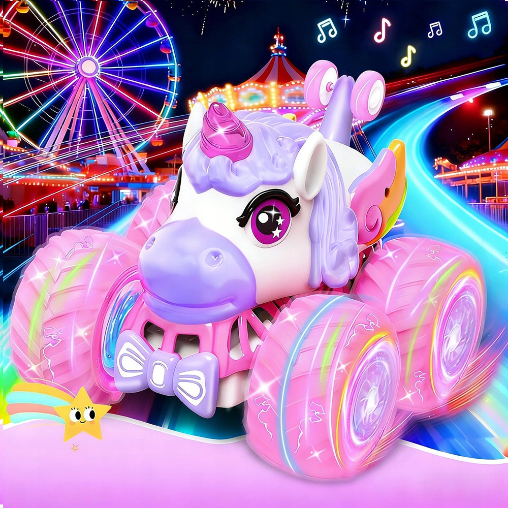 REMOTE CONTROLLED CAR UNICORN WITH MUSIC ROTATION 360 GIFT Packaging status original