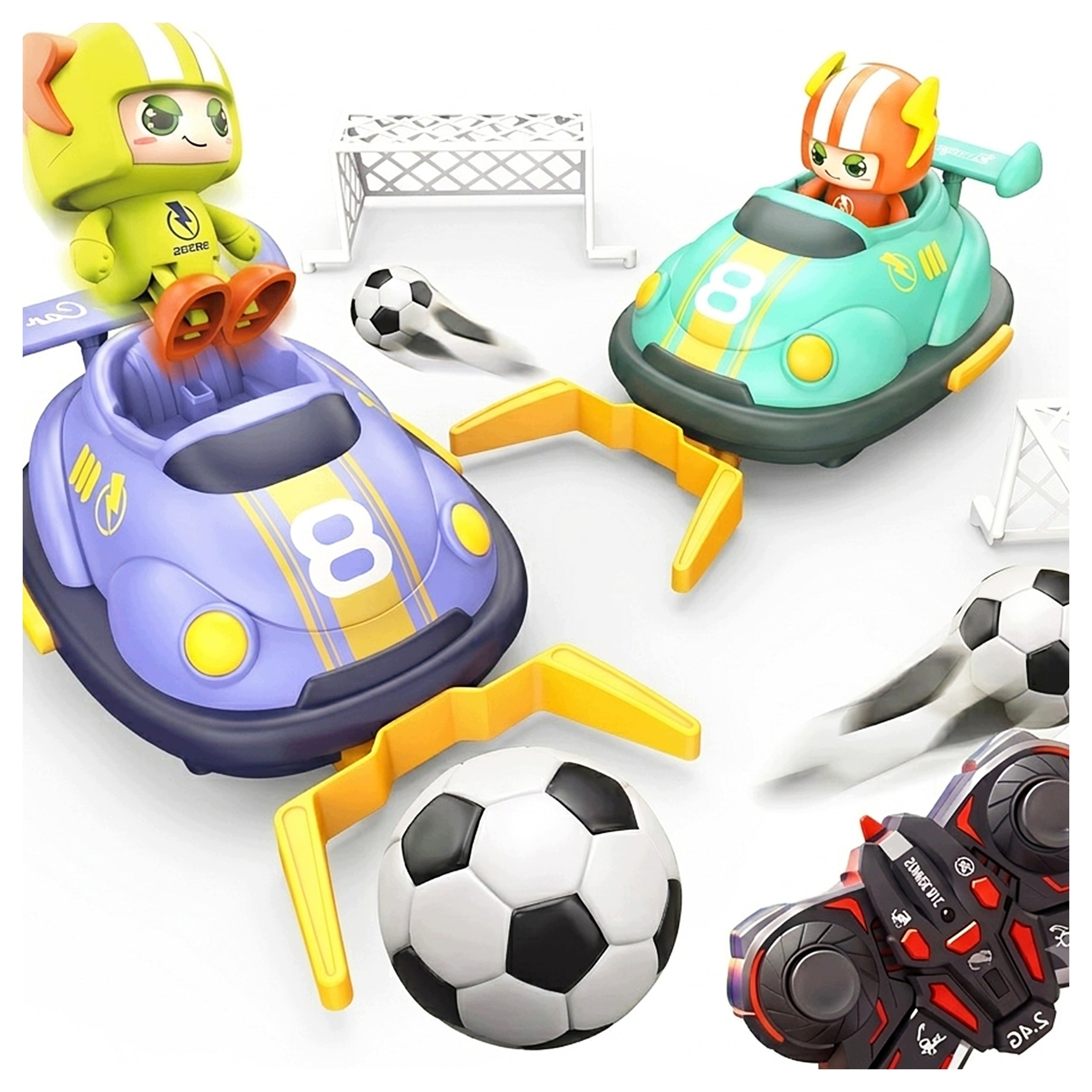 REMOTE CONTROLLED CARS FOOTBALL GOALS GAME Set of 2pcs