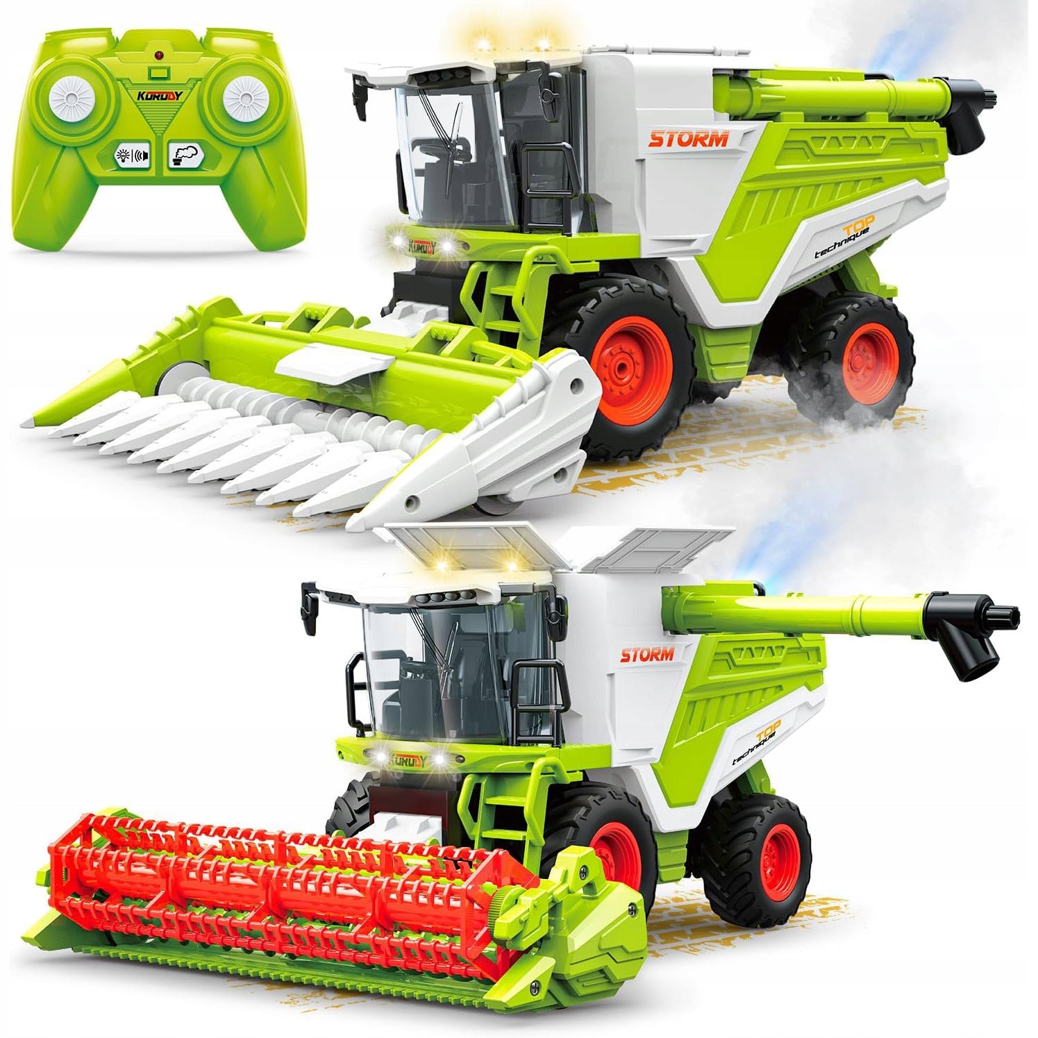 REMOTE CONTROLLED COMBINE HARVESTER 1:24 2.4GHZ LIGHT SOUND SMOKE USB Packaging status original