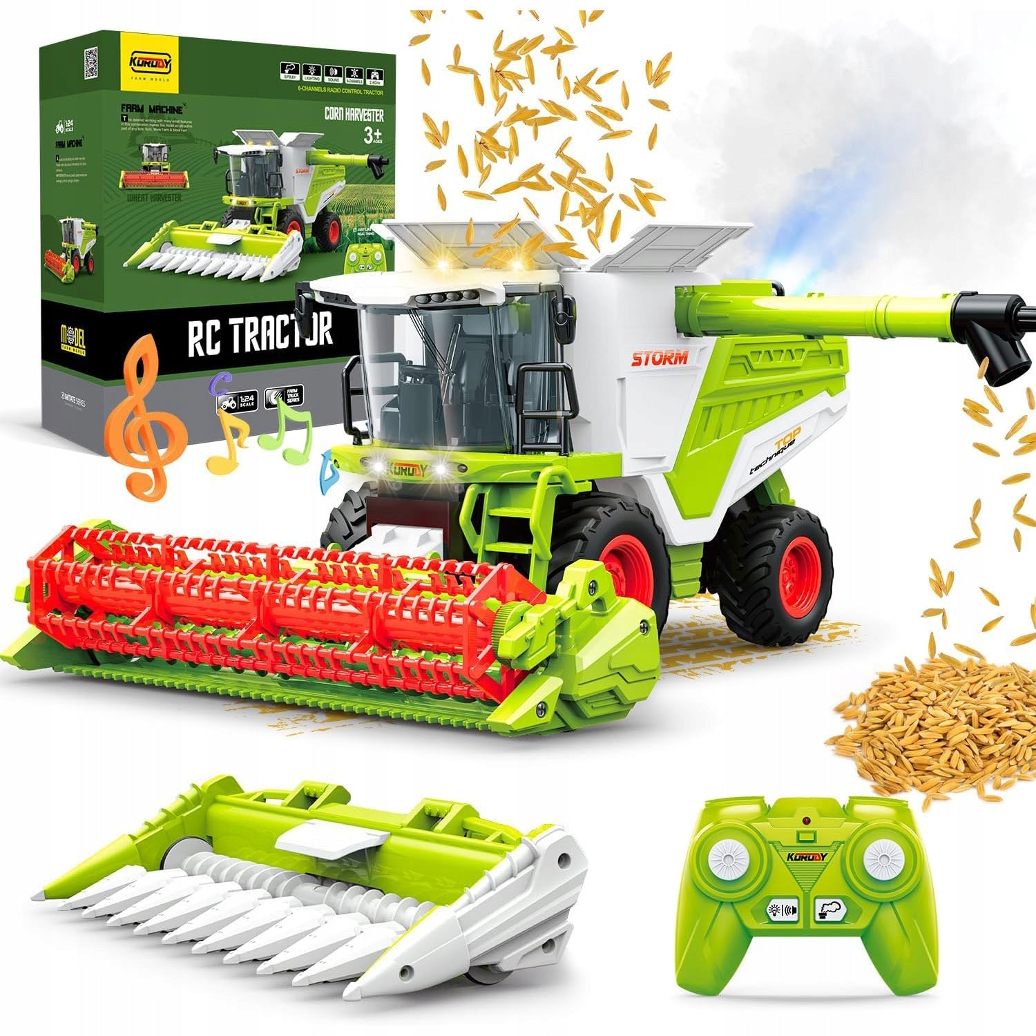 REMOTE CONTROLLED COMBINE HARVESTER 1:24 2.4GHZ LIGHT SOUND SMOKE USB