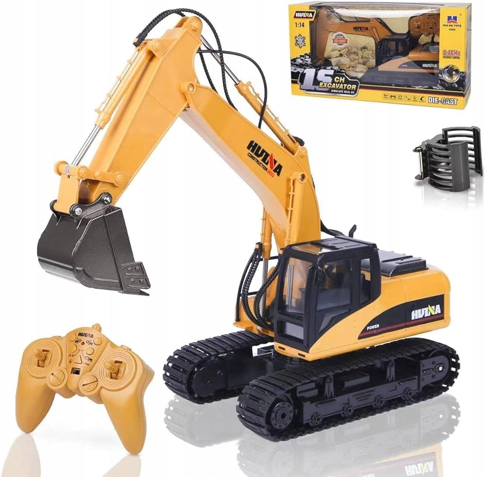 REMOTE CONTROLLED CRAWLER EXCAVATOR + 2in1 METAL REMOTE CONTROL GIFT Manufacturer code KOPARKA 2w1 RC NA PILOTA