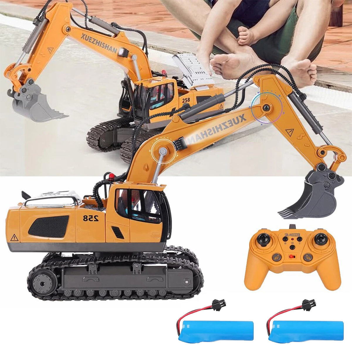 REMOTE CONTROLLED CRAWLER EXCAVATOR TOY RC FOR 11 CHANNEL REMOTE CONTROL Packaging status original