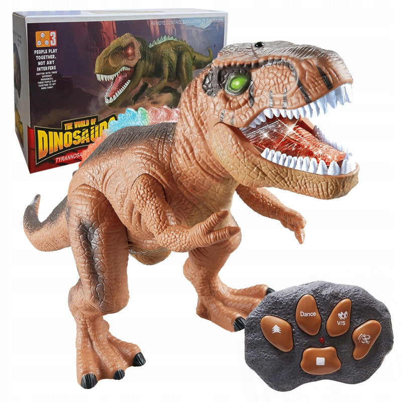 REMOTE CONTROLLED DINOSAUR FOR REMOTE CONTROL INTERACTIVE T-REX WALKS ROARING LED