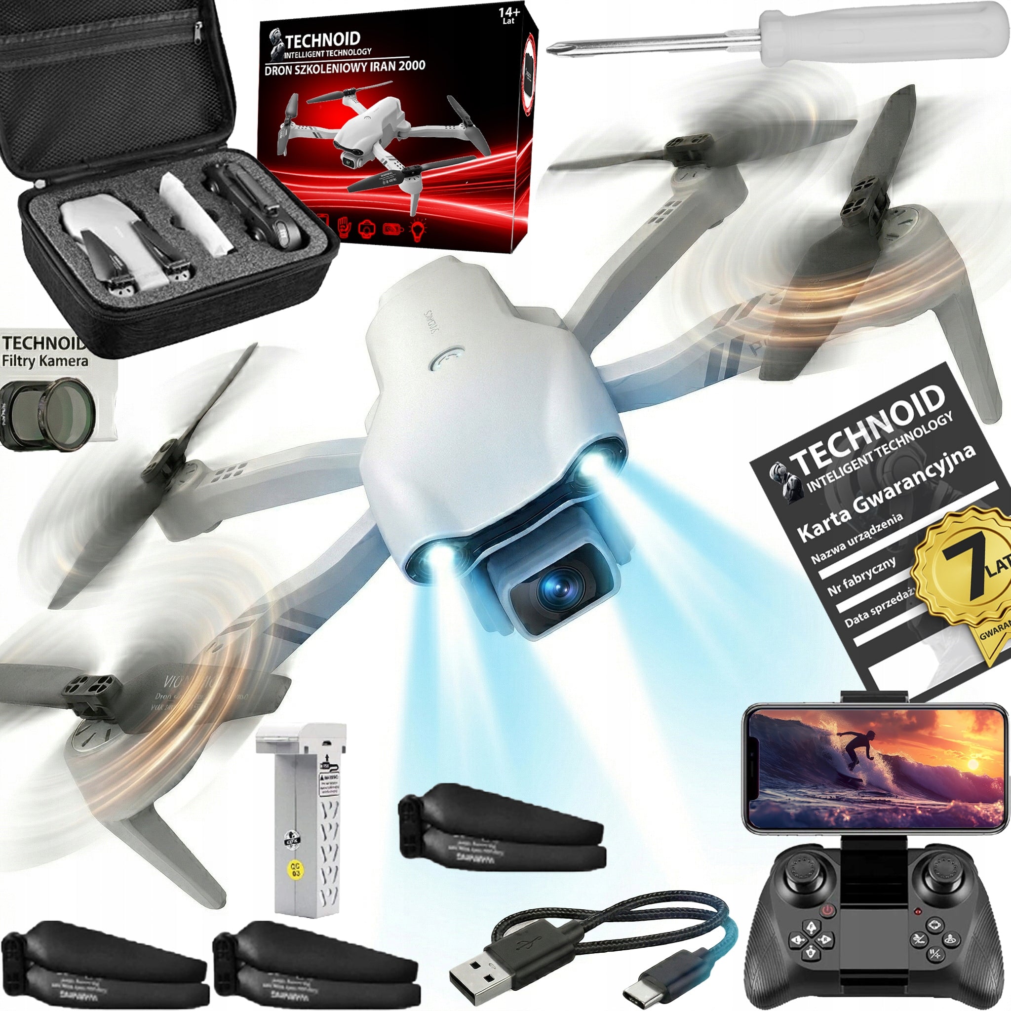 REMOTE CONTROLLED DRONE 1x AKU RANGE 2000M 30Min PREMIUM INDUCTION MOTORS