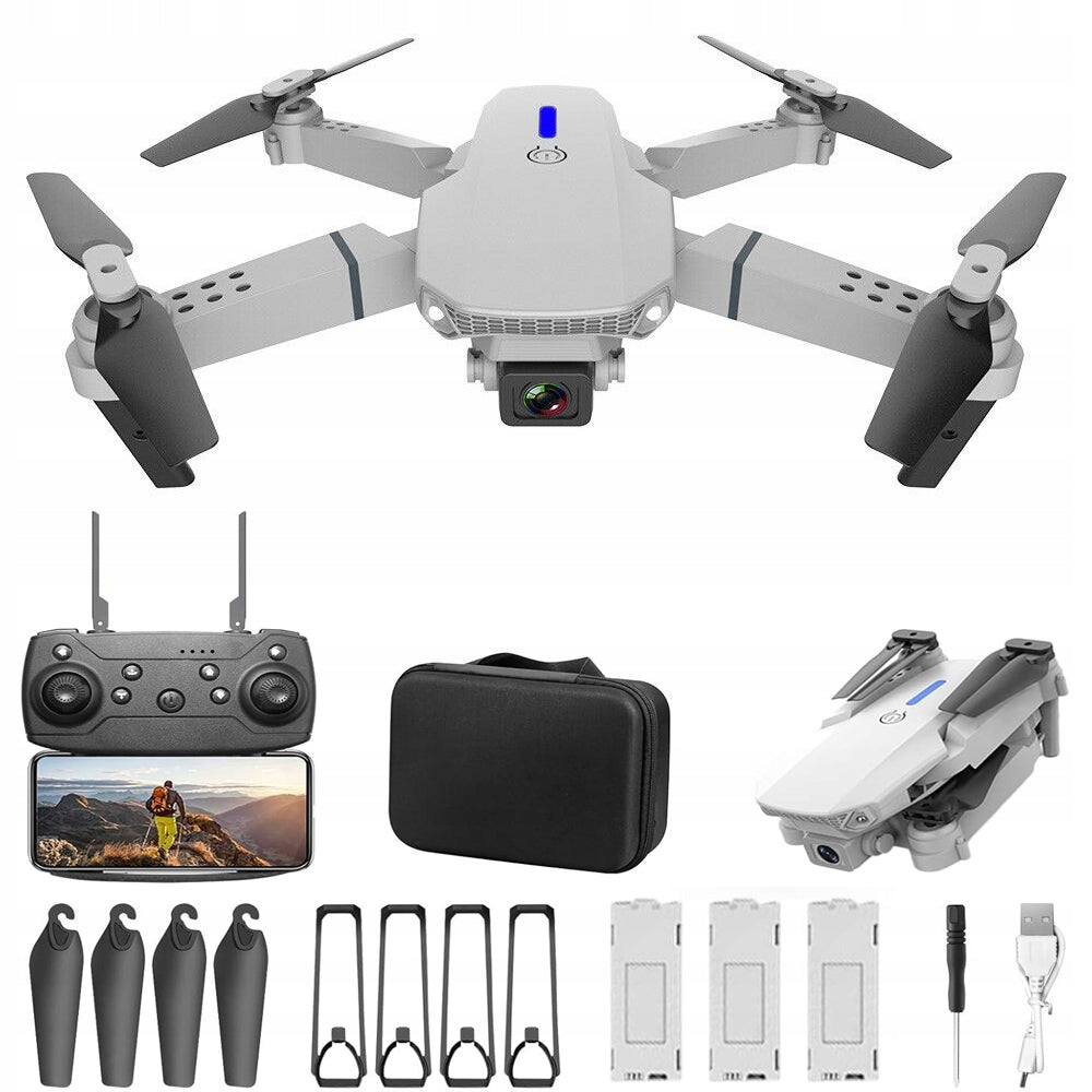 REMOTE-CONTROLLED DRONE, 3 BATTERIES, WIFI CAMERA, 100M RANGE, FOLDABLE BAG