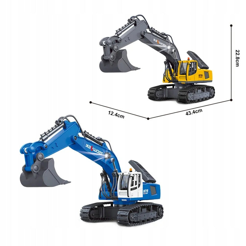 REMOTE CONTROLLED EXCAVATOR RC FOR REMOTE CONTROL KALIWOER - METAL BAD BATTERY Manufacturer code 13550_blue