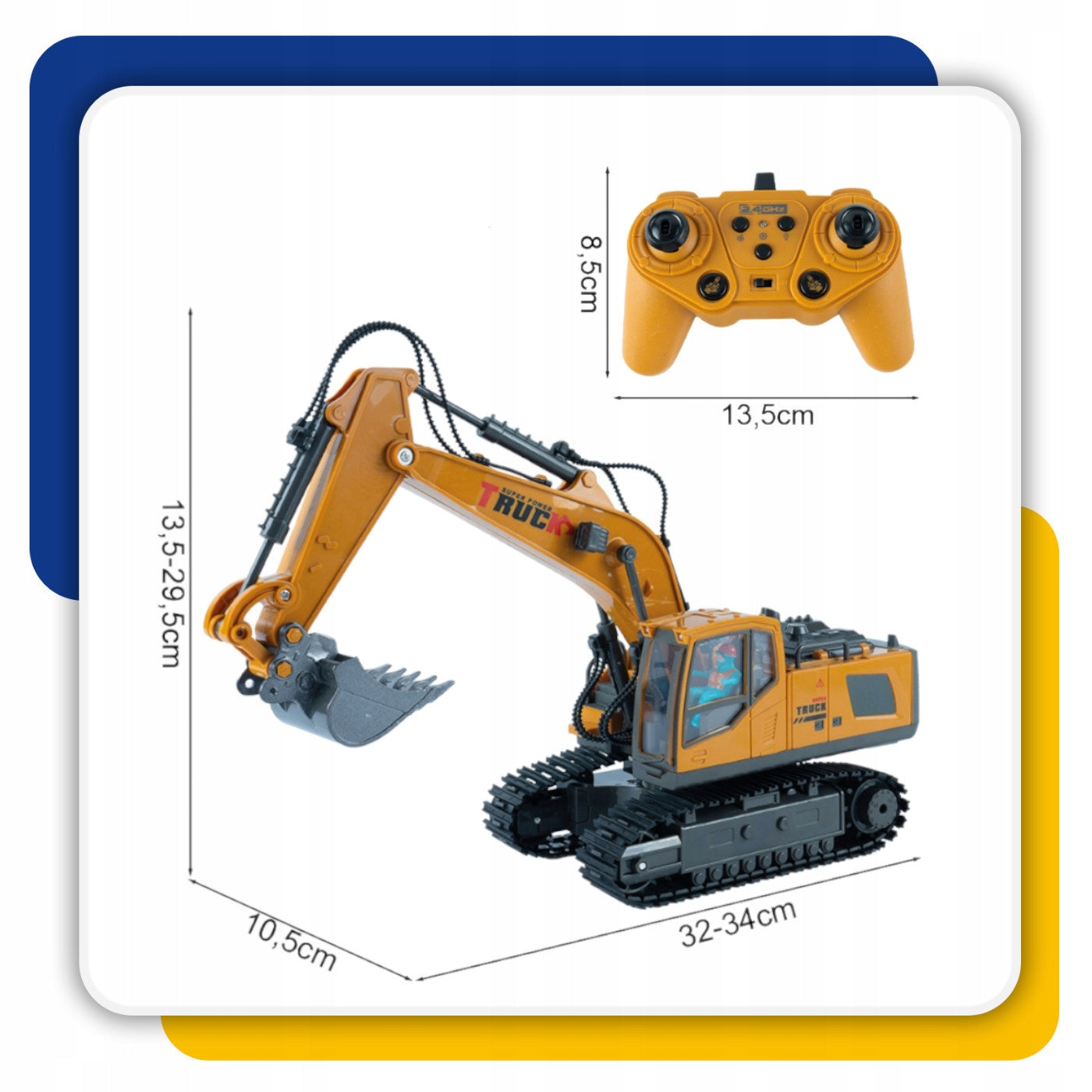 REMOTE CONTROLLED EXCAVATOR REMOTE CONTROL CONSTRUCTION MACHINE TRACKS BATTERY Kid's age 2＋ years