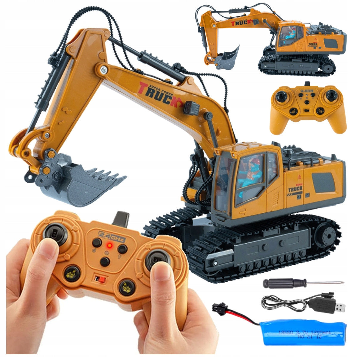 REMOTE CONTROLLED EXCAVATOR REMOTE CONTROL CONSTRUCTION MACHINE TRACKS BATTERY