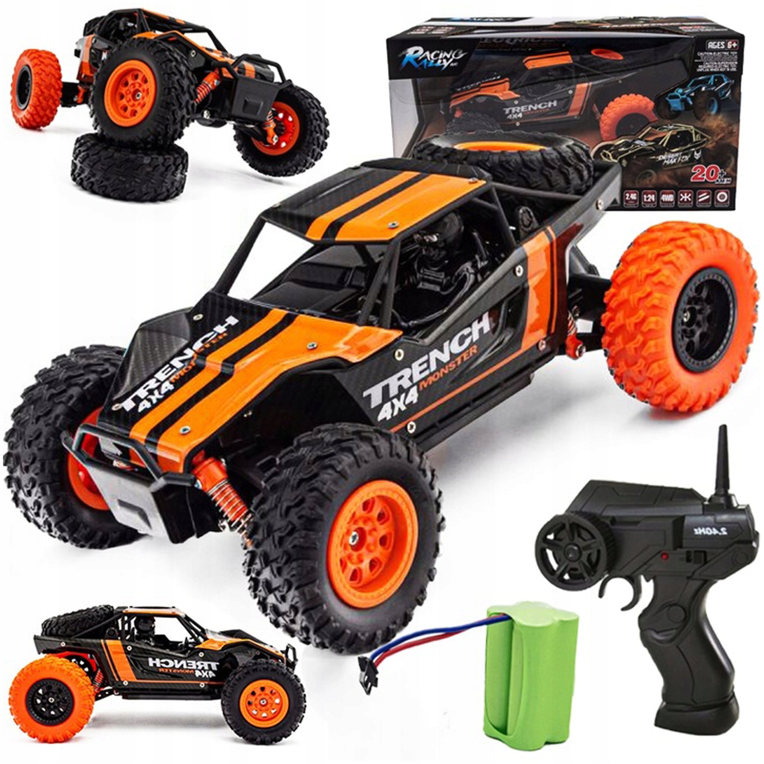 REMOTE CONTROLLED LARGE CAR RC OFF-ROAD AUTO 4x4 CRAWLER 2,4Ghz + REMOTE CONTROL